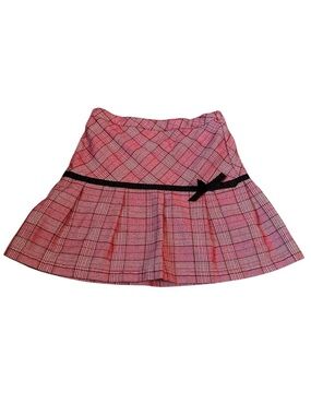 Vintage 90s Red Plaid Pleated Mini Skirt Bow Y2K Preppy Clueless Grunge Twee